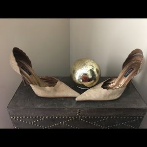 Luichiny pointed toe faux suede low heel pumps